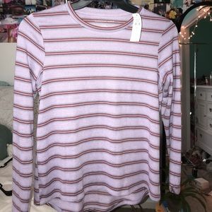 Purple Long sleeve shirt with stripes